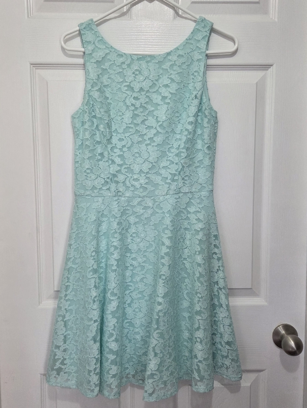 Speechless Mint Green Lace & Glitter Formal/ Prom Fit & Flare Dress Size 11